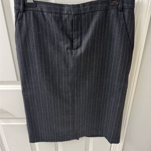 Banana Republic Charcoal Pinstripe Pencil Skirt Lined Wool 8